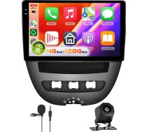 【4+128G】 Carplay Bildschirm für Toyota Aygo/Peugeot 107/Citroen C1 2005-2014 Android Autoradio mit Navi,10 Zoll In-Cell Touch Screen mit Android Auto/WiFi/GPS/RDS/FM/BT5.0/USB/Rückfahrkamera