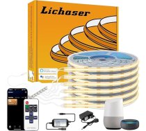 Lichaser LED akustiskajiem paneļiem, 6 ruļļi WiFi COB LED lentes, silti baltas, paralēlas un saderīgas ar Alexa, 12 V COB gaismas josla akustisko paneļu apgaismojumam, sienas paneļiem, plauktiem, vitrīnām (2 m)