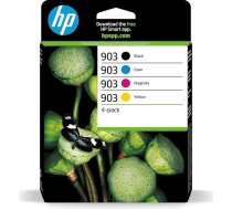 HP 903 (6ZC73AE) daudzpaku oriģinālās daudzfunkcionālo printeru kasetnes, 1 x zila, 1 x sarkana, 1 x dzeltena, 1 x melna, paredzētas HP OfficeJet 6950, 6951 HP OfficeJet Pro 6960, 6970, 6974