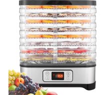 COOCHEER Pārtikas dehidrators ar 8 plauktiem Dārzeņu augļu dehidrators ar taimeri un temperatūras iestatījumiem LED displejs 400 W melns