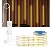 AIMENGTE COB LED lente 1 m, 6 ruļļi, 12 V, akustiskie paneļi, COB LED lente, ar skārienjutīgiem un ar roku darbināmiem dimmeru slēdžiem, vīna skapjiem, plauktiem, skapjiem (dabīgi balta, 1 m)
