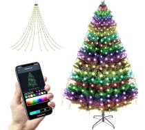 LED pasaku gaismas Ziemassvētku eglīte Strip ar lietotni, Ziemassvētku eglīte Dekorēšana Ziemassvētku apgaismojums LED Strip Fairy Lights lentes Ziemassvētku eglīte Apgaismojums iekštelpu āra gaismas sloksnes Ziemassvētku rotājums