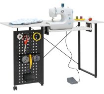 Sew Ready Pivot izvelkamais šūšanas galds ar plauktu, grafīts/balts