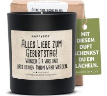 Alles Liebe zum Geburtstag Soja aromātiskā svece stiklā ar uzrakstu - dabiski roku darbs, ilgtspējīga personīgā dāvana labākajam draugam draugam mammai tētim dzimšanas dienas dāvana