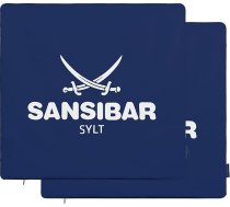 Sansibar Spilvenu pārvalks Komplekts no 2 45 x 45 cm Spilvena pārvalks Dekoratīvs spilvens Dīvāna spilvens 100% kokvilna Zils/balts