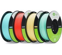 Creality Soleyin Ultra PLA Filament 1,75mm, 3D Druckerfilament 1kg, Hochgeschwindigkeit 30-300 mm/s, ±0,02 mm Präzision, für Creality Ender K1 K2 Serie, Hellgrün+Ozeanblau+Erdbeer-creme+Ananasgelb