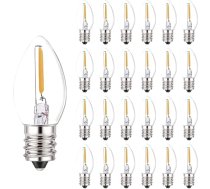 JrEam C7 LED nakts gaismas spuldzīte, 0,5 W, dimmējama, E12-E14 pamatne, silti balta, 2700K, lustra, sāls lampa(E12 110V, 25PCS_WARM White 2700K_YES_0,5W)