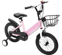 Bērnu velosipēds – 14 collu līdzsvara velosipēds ar grozu, bērnu velosipēds zēniem un meitenēm, maksimālā slodze 35 kg, rozā