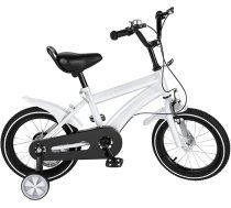 Bērnu velosipēds ar 14 collu riteņiem, atbalsta riteņiem un atbalsta kājiņu, regulējams sēdeklis (55–66 cm), piemērots 1–8 gadus veciem zēniem un meitenēm, dažādās krāsās