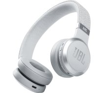 JBL Live 460NC bezvadu Bluetooth austiņas uz ausīm baltā krāsā ar trokšņu slāpēšanu un balss asistentu, līdz 50 stundām mūzikas baudīšanas