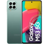 SAMSUNG Galaxy M53 5G Android viedtālrunis ar 8GB RAM, 128GB atmiņas, zaļš (spāņu versija)