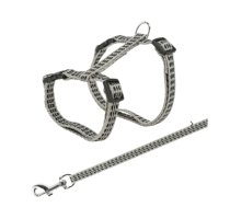 Krūšu siksna ar pavadu kaķiem - Trixie Harness with Lead, Reflecting 22/42cm/10mm, Lead 1.20m