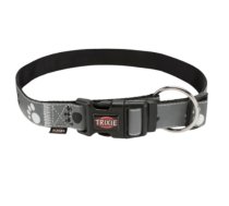 TRX 13 Silver Reflect collar, XS–S: 22–35 cm/15 mm, black/grey, Kakla siksna suņiem