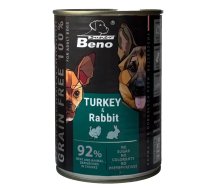 Super Beno - konservi suņiem gabaliņi ar tītara un truša gaļu mērcē 415 g