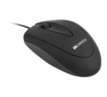 CANYON CM-1, wired optical Mouse with 3 buttons, DPI 1000, Black, cable length 1.8m, 100*51*29mm, 0.07kg|CNE-CMS1