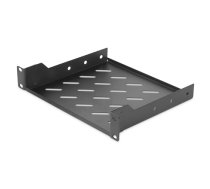 Digitus | 1U fixed shelf | DN-10-TRAY-2-B | Black | Perfect for storage of components which are not 254 mm (10") suitable. Slim design which takes space of 1 height unit. Easy and     quick to mount or dismount. Load capacity: 25 kg|DN-10-TRAY-2-B