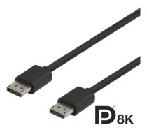 DELTACO 8K DisplayPort kabelis, DP 1.4, 7680x4320 60Hz, 1m, juodas DP8K-1010|DP8K-1010