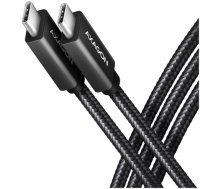 Axagon Data and charging USB 3.2 Gen 1 cable length 1.5 m. PD 60W, 3A. Black braided.|BUCM3-CM15AB