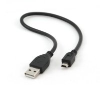 CABLE USB2 AM-MINI 30CM BLACK/CCP-USB2-AM5P-1 GEMBIRD|CCP-USB2-AM5P-1