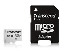 MEMORY MICRO SDXC 64GB W/ADAPT/UHS-I TS64GUSD300S-A TRANSCEND|TS64GUSD300S-A