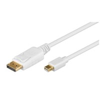 Goobay | Mini DisplayPort adapter cable 1.2 | White | Mini DisplayPort plug | DisplayPort plug | 1 m | Gold-Plated connectors|52858