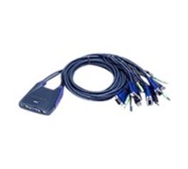 Aten 4-Port USB VGA/Audio Cable KVM Switch | Aten | 4-Port USB VGA/Audio Cable KVM Switch (0.9m, 1.2m)|CS64US-AT