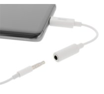 DELTACO USB-C į 3.5 mm adapteris, stereo, pasyvus, 9 cm, baltas / USBC-1144|USBC-1144