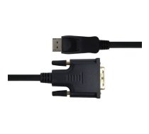 Kabelis DELTACO DisplayPort - DVI-D Single Link, 1080p 60Hz, 1m, juodas / DP-2010-K / 00110008|00110008