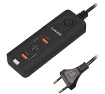 CANYON charger H-10 PD 20W QC 3.0 18W 2USB-A 2USB-C Desk Black|CNE-CHA10B