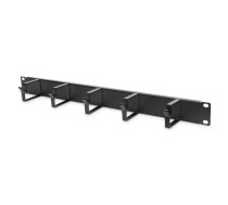 Digitus | Cable Management Panel | DN-97602 | Black | 5x cable management ring (HxD: 40x60 mm). The Cable Management Panel is getting fixed on the 483 mm (19“) profile rails. Five cable     guiding rings allow an easy, horizontal array of patch cables. It