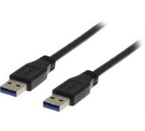 DELTACO USB 3.0 kabelis, A tipo male - A tipo male, 1 m, juodas / USB3-210S|USB3-210S