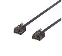 DELTACO U / UTP Cat6a patch cable, flat, 5m, only 1mm thick, 500MHz, black / UUTP-2067|UUTP-2067