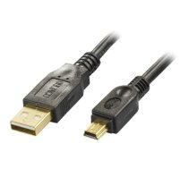 Kabelis DELTACO USB 2.0 "A-mini B", 0.5m, juodas / USB-23S-K|USB-23S-K