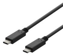 DELTACO USB 2.0 USB-C - USB-C krovimo kabelis, 3A, 3m, juodas / USBC-2003|USBC-2003