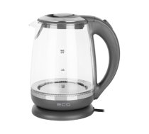 ECG Electric kettle RK 2020 Grey Glass, 2 L, 360° base with power cord storage, Blue backlight, 1850-2200 W|ECGRK2020GREYGLASS