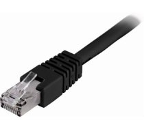 DELTACO F / UTP Cat6 patch kabelis, 0.5m, 250MHz, Delta-certified, LSZH, black / STP-60S|STP-60S