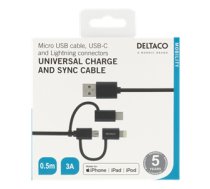 Mob. telefono kabelis DELTACO USB 2.0 "C|USBC-1011