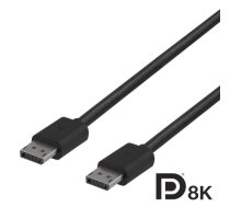 DisplayPort kabelis DELTACO 8K, DP 1.4, 2m, juodas / DP8K-1020-K / R00110015|R00110015