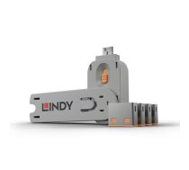 USB PORT BLOCKER 4PACK/ORANGE 40453 LINDY|40453