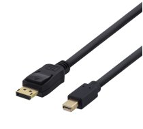 Kabelis DELTACO DisplayPort į mini DisplayPort, 4K UHD, 2m, juodas / DP-1121-K / R00110006|R00110006