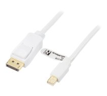 Kabelis DELTACO DisplayPort - Mini DisplayPort, Ultra HD in 30Hz, 10.8 Gb/s, 1m, baltas / DP-1110|DP-1110