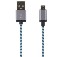 Mob. telefono kabelis STREETZ USB 2.0 "A-micro B", 2.0m, mėlynas / MICRO-120|MICRO-120