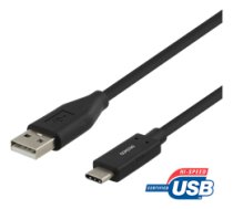 USB-C į USB-A kabelį, 1m, 3A, USB 2.0, juodas DELTACO / USBC-1004M|USBC-1004M