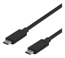 USB-C kabelis DELTACO 0.25m, USB 3.1 Gen 2, 10 Gbps, 60W, juodas / USBC-1120|USBC-1120