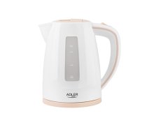 Adler | Kettle | AD 1264 | Standard | 2200 W | 1.7 L | Plastic | 360° rotational base | White|AD 1264