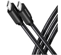 Axagon Data and charging USB 3.2 Gen 1 cable length 1 m. PD 60W, 3A. Black braided.|BUCM3-CM10AB