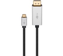 Goobay | USB-C to DisplayPort Adapter Cable | Silver/Black | Type-C | DisplayPort | USB-C to DisplayPort | 2 m|60176