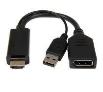 Cablexpert | Active 4K HDMI to DisplayPort Adapter | A-HDMIM-DPF-01 | Black | DisplayPort Female | HDMI Male (Type A) | 0.1 m|A-HDMIM-DPF-01