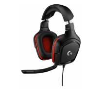 LOGITECH G332 Wired Gaming Headset - LEATHERETTE - BLACK/RED - 3.5 MM|981-000757