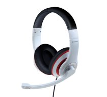 Gembird | Stereo Headset | MHS 03 WTRDBK | 3.5 mm | White and Black Color with Red Ring | Headset|MHS-03-WTRDBK
